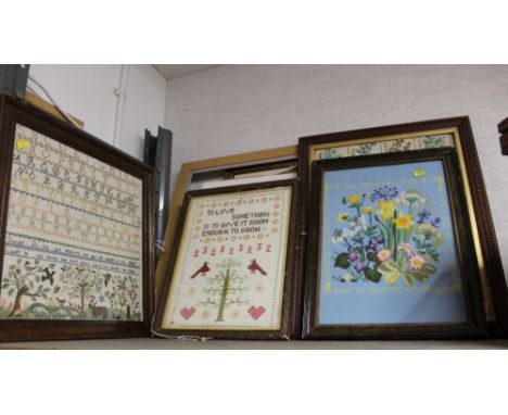 Quantity of samplers, needlepoint and tapestry