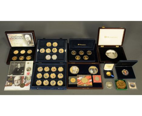 A large silver proof RMS Titanic Centenary commemorative coin, Limited Edition 45/95, diameter 100 mm, set of six Limited Edi