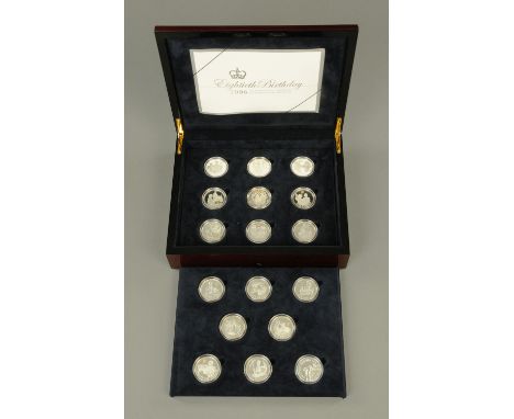 Elizabeth II, 80th Birthday set of 17 silver proof crown size coins, from a variety of Commonwealth countries, all but one wi