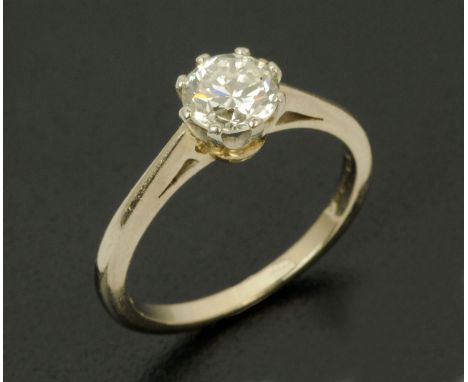 An 18 ct white gold solitaire diamond ring, +/- .7 carats, size K/L (see illustration).