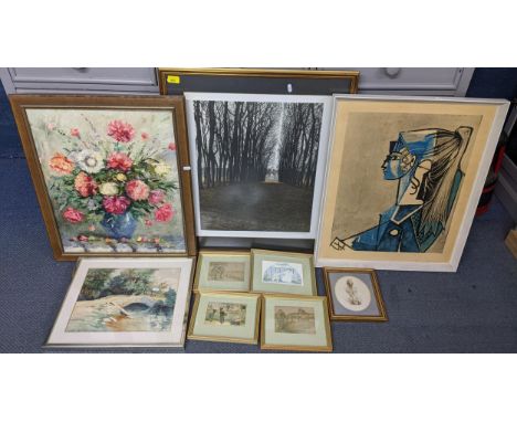 Mixed pictures to include a signed limited edition print of a woodland scene, a Pablo Picasso print and others Location:LWB 