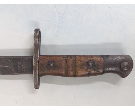 A British Remington 1913 pattern MK1 sword bayonet, dated 1'17 (January 1917) and having various proof marks, along with broa