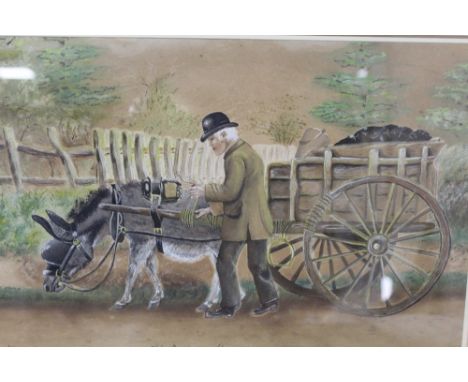 A GILT FRAMED AND GLAZED MIXED MEDIA ENTITLED HARRY PAYNE'S - THE BROKEN SHAFT SIGNED C G FELLOWS - H 25 CM W 40 CM