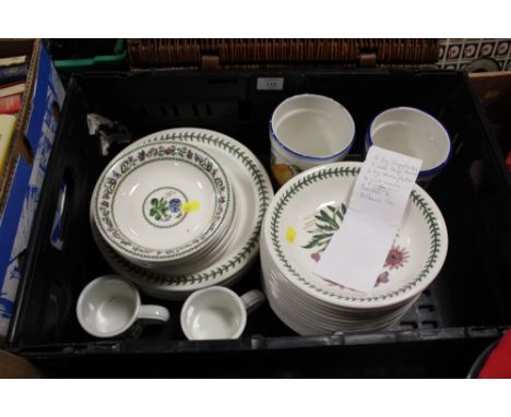 A TRAY OF PORTMEIRION BOTANIC GARDEN DINNER WARE ETC