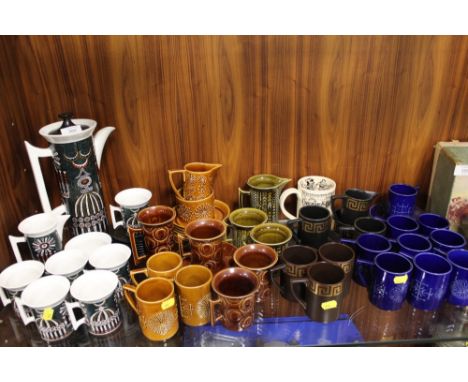 A PORTMEIRION MAGIC CITY COFFEE SET TOGETHER WITH A COLLECTION OF OTHER PORTMEIRION COFFEE CUPS ETC 