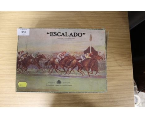 A VINTAGE ESCALADO BOX AND CONTENTS 