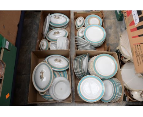 A comprehensive late Victorian Royal Worcester dinner service circa 1885, including tureens with covers, entree dishes with c