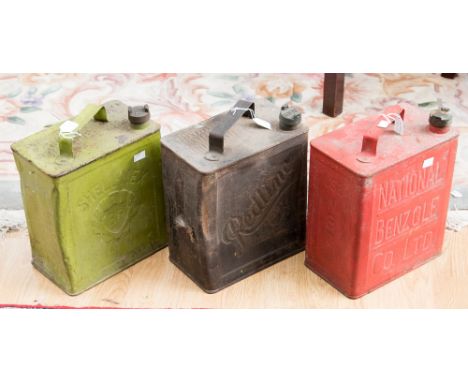  Petrol cans, National Benzole Shell-Mex and Redline (3)