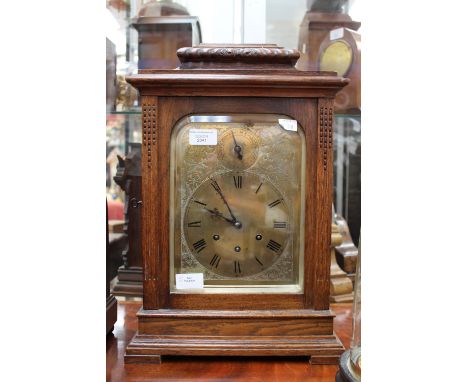 Gustav Becker, a mahogany cased mantel clock, brass dial, Roman numerals