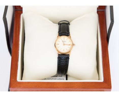 A 9 ct gold Rotary ladies' wristwatch, on leather strap in original box 