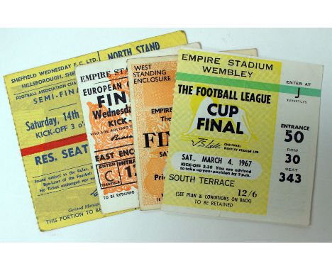 Football memorabilia: a selection of miscellaneous match ticket stubs to include West Ham United v. Preston North End, 1964 F