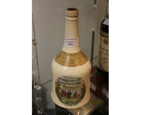 A Copeland Spode decanter, filled with 'Hawkers' 47 proof liqueur, commemorating The Pilgrim Fathers' Landing, 1620