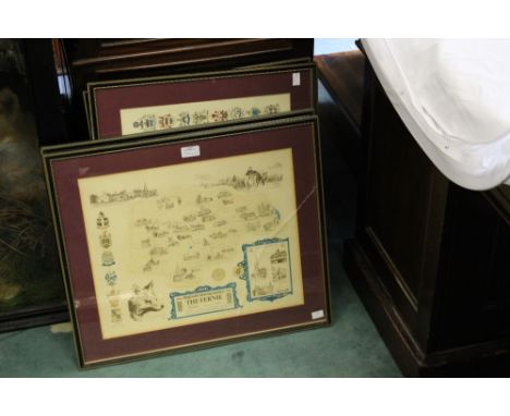 A set of four hunting prints 'England's Hunting Country' by Brian Hollingshead, signed and dated 1983  the Feine, the Cottesm