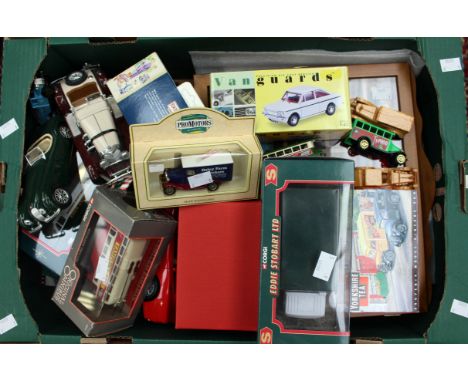 Two display cases of 'Days Gone By' vehicles, with assorted boxed and unboxed Corgi, Ledo etc