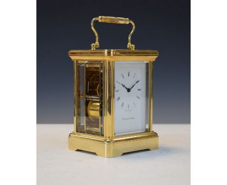 Modern brass cased carriage clock by Mappin & Webb   Condition: 