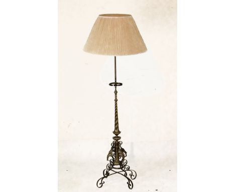 Brass standard lamp   Condition: 