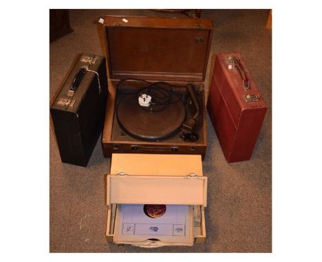 Vintage Collaro Microgam record player, together with a collection 78rpm records   Condition: 