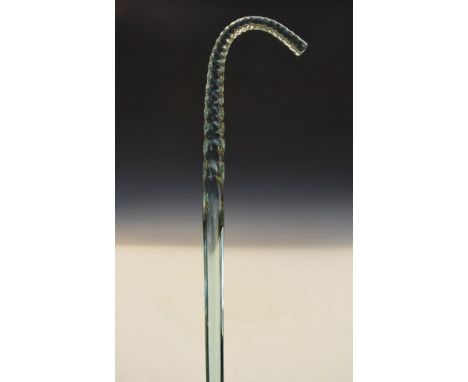 Nailsea type pale green glass walking stick   Condition: 