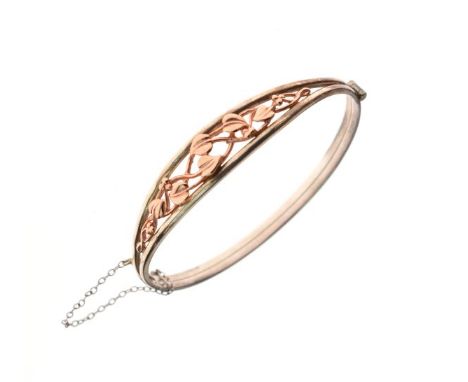 Modern Clogau silver and silver gilt Tree Of Life snap bangle   Condition: 