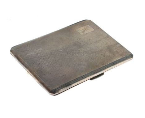 Elizabeth II engine turned silver cigarette case, Birmingham 1958, 5.3oz approx   Condition: 