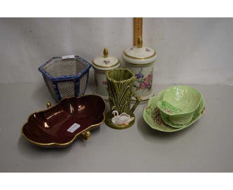 Mixed Lot: Various ceramics to include Carlton ware leaf formed dishes