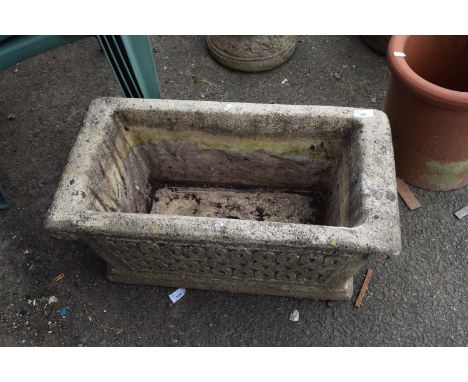Cotswold Studios concrete rectangular planter, 63cm wide