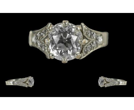 Ladies 18ct Gold Diamond Ring, Single Old Round Brilliant Cut Diamond Estimated Weight 1.50ct (7.3 x 6.8 x 5mm) Estimated Col
