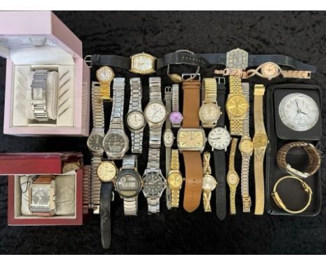 Collection of Ladies & Gentlemen's Wristwatches, leather and bracelet straps, various makes including Geneva, Sekonda, Polo, 