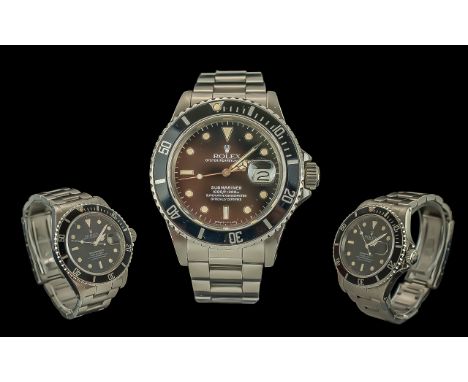 Rolex Submariner Ref 16800 Oyster Perpetual Date Chronometer - Gent's Stainless Steel Wrist Watch, watch case no. 9557822, fe