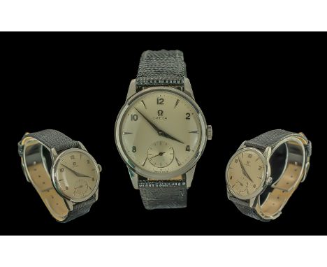 Omega - Gents Good Looking Mechanical Stainless Steel Cased Wrist Watch. c.1960's. With Subsidiary Dial.