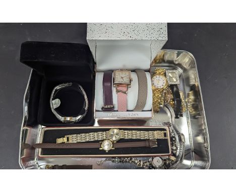 Collection of Ladies Wristwatches, makes to include Omega leather strap, Maurice Lacroix boxed bracelet watch, 18ct back Gart