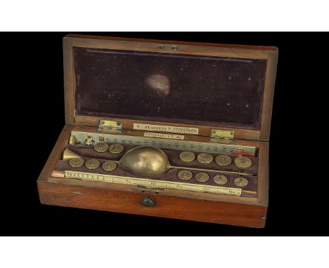 A 19th Century Sikes Hydrometer Set manufactured by P Stevenson Edinburgh. In original fitted box.