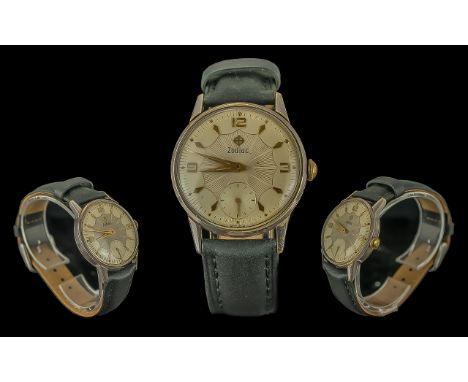 Zodiac Gent's Vintage Steel Cased Mechanical Wrist Watch, case.no. 1023706, features wonderfully designed dial, gold markers 