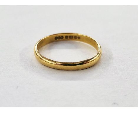 22ct gold wedding ring, 2.7g approx.&nbsp;