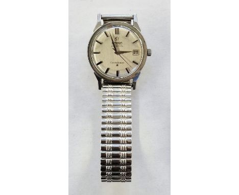Gent's Omega Constellation automatic chronometer stainless steel wristwatch&nbsp;with subsidiary seconds dial, pale grey face