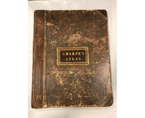 SHARPE (John) Sharpe's Corresponding Atlas, London: Chapman and Hall, 1849, (47 x 36cm), 54 maps hand coloured in outline, (2