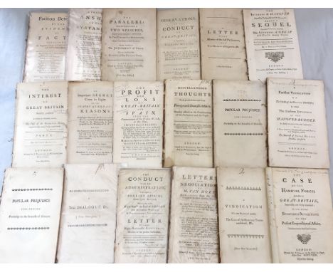 A group of 18th century British political pamphlets, 1742-43, 8vo, including: Hanover Forces in the pay of Great Britain, pp.