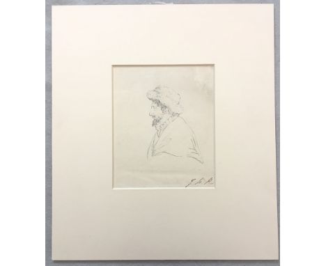 POLIDORI (John W.; 1795-1821, physician and writer) Side portrait in pencil of Edmund Finch (1789-1831), head and shoulders, 