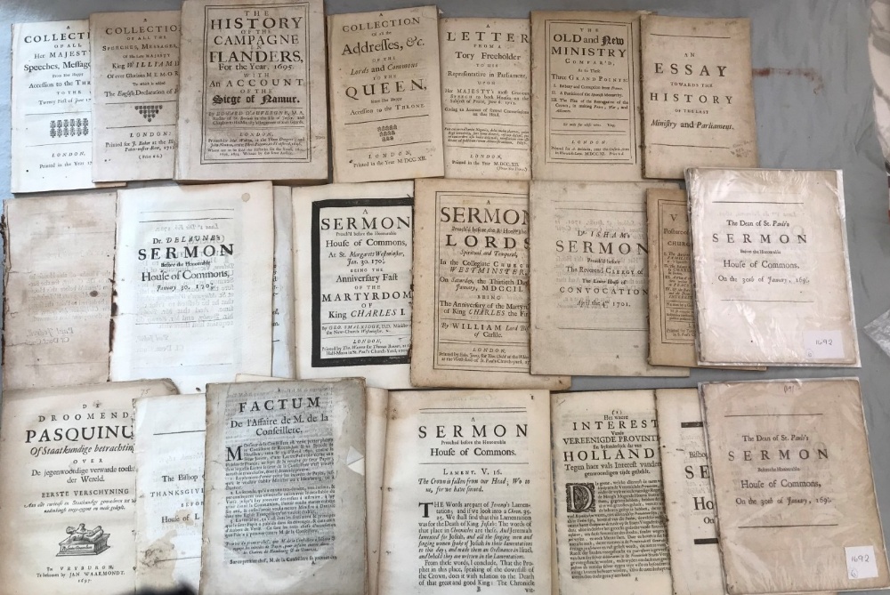 A Group Of Late 17th And 18th Century Sermons And Political Pamphlets ...