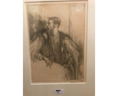 Charles Shannon (1863-1937). Thomas Sturge Moore, lithograph portrait, signed below in pencil by Shannon and marked 'R41',c.1