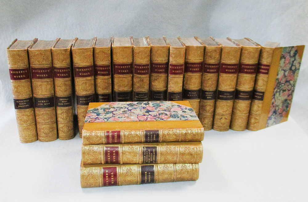 DICKENS (Charles) Works, 23 vols. in 17, Chapman and Hall c.1891, 8vo ...