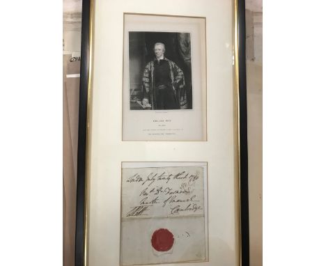 William Pitt the Younger, autograph free frank cover 1790 to Dr Richard Farmer, Master of Emmanuel College Cambridge from 177