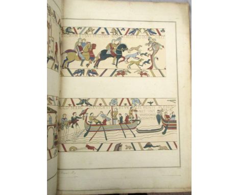 BAYEUX TAPESTRY. The Bayeux Tapestry. London: Society of Antiquaries, 1819-23, folio, with 17 hand-coloured double page plate