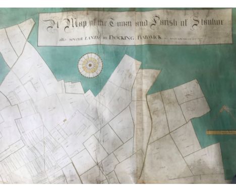 A Map of the Parish of Stanhoe, also Several Lands in Docking, Barwick, &amp;c, surveyed in the year 1752 by John Aram..', ro