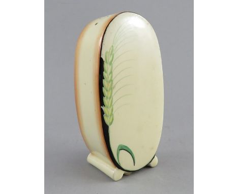 An early twentieth century art deco period Clarice Cliff, Wilkinson Wheat design large pepper pot, c. 1910-30. 13c m tall. (1