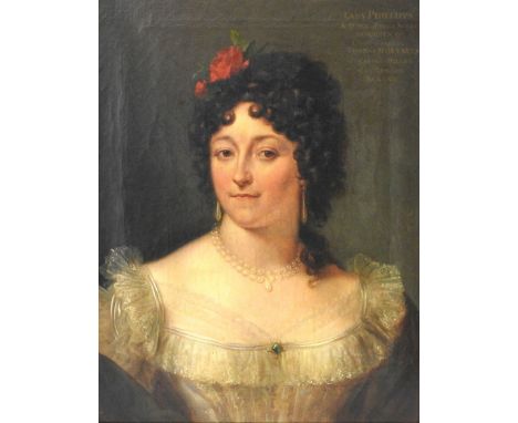 English School (early 19th century)Portrait of Lady Phillips, aged 26, the daughter of Lieut. General Thomas Molyneux of Cast