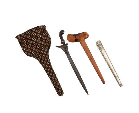 Carved wood handle, including some diamonds set in handle, 50 cm. long.  We can not ship this item. Customer must make own sh