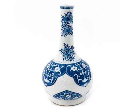 Floral decor, Kangxi Mark, 35 cm. tall. 