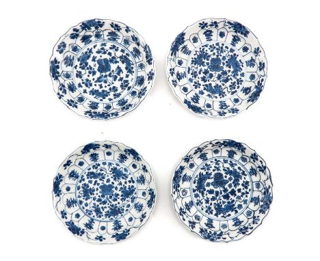 Floral decor, Chenghua mark, Kangxi Period, 16 cm. in diameter, fritting.