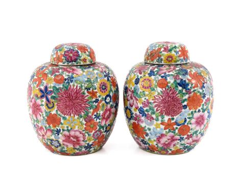 Floral decor, marked with double ring and leaf, 25 cm. tall, one top restored.